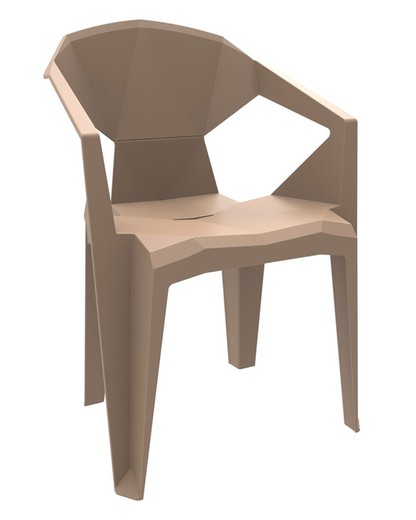 Resol Delta Stuhl mit sandfarbenen Armen