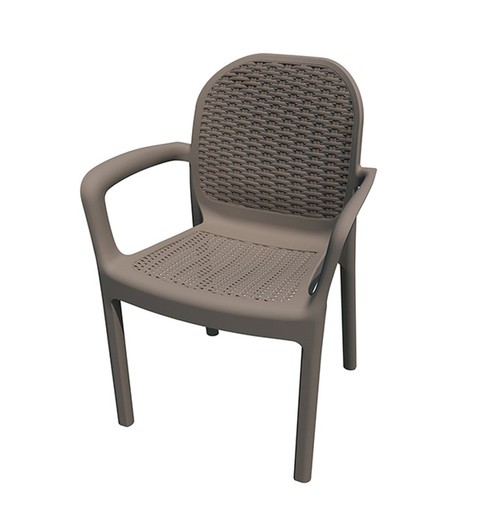 Elegante cadeira de rattan cor taupe por gardenlife