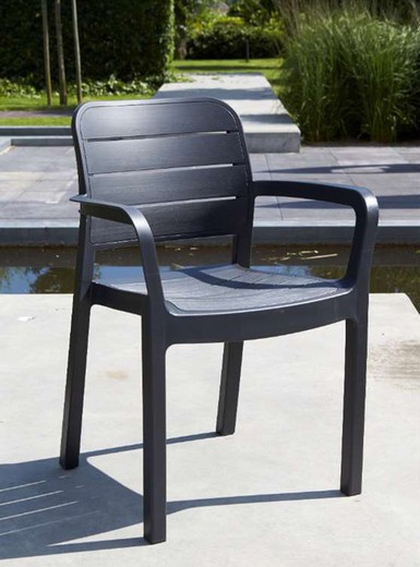 Garden chair with tisara arms in keter graphite color