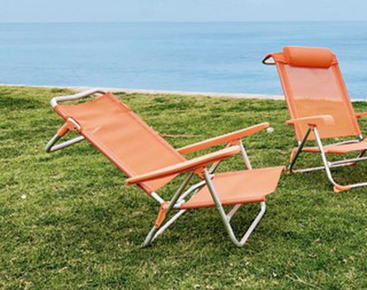 Chaise de plage caraïbe basse 8 positions