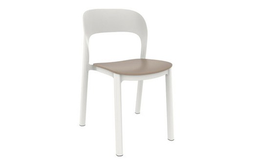 Silla polipropileno blanca/arena ONA