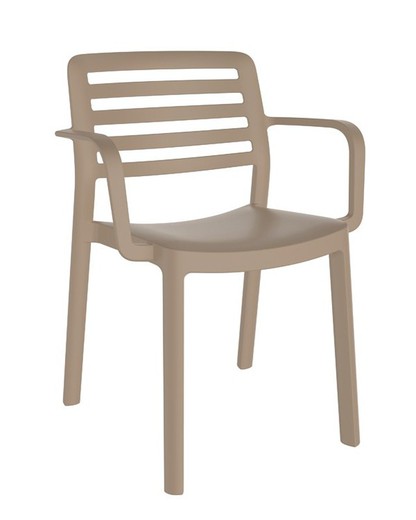Chaise en résine avec bras couleur sable de résol