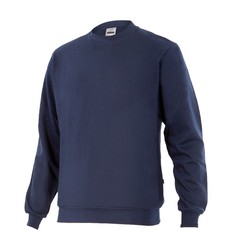 Marineblauwe L-sweatshirt met ronde halslijn