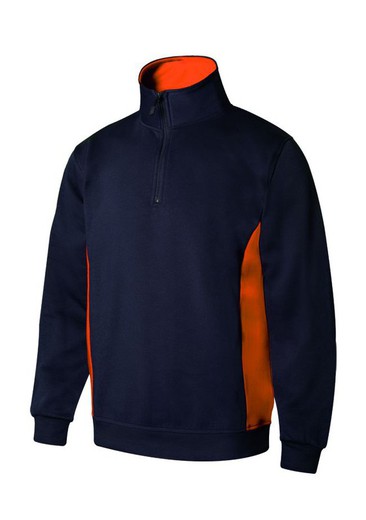 Velilla marineblauw oranje XL sweatshirt met rits
