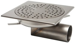 AISI304 stainless steel sink perforated rosette horizontal outlet
