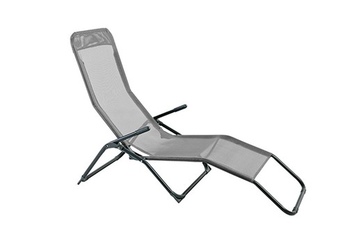 Liegestuhl aus grauem Stahl CHAILO040