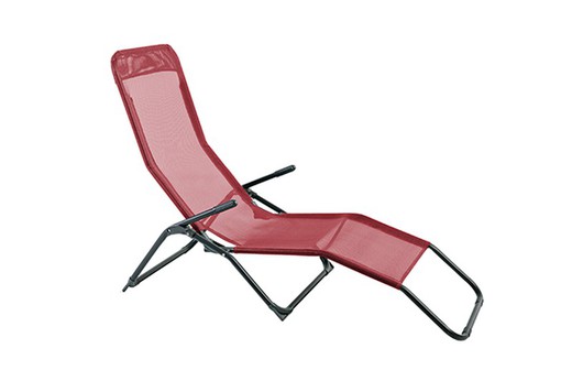 Red steel deckchair CHAILO051