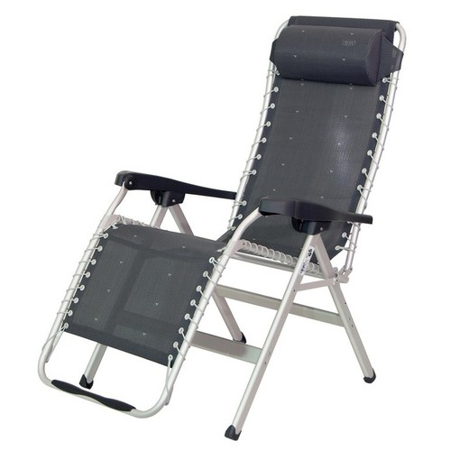 Large relax lounger with curly positions in anthracite color AL-232