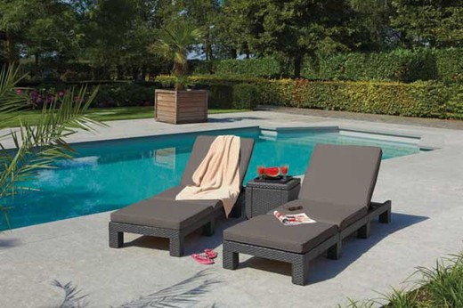 Lounger garden imitation rattan color graphite of keter