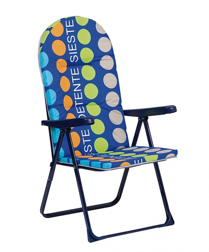 Relaxed blue padded lounger by Alco