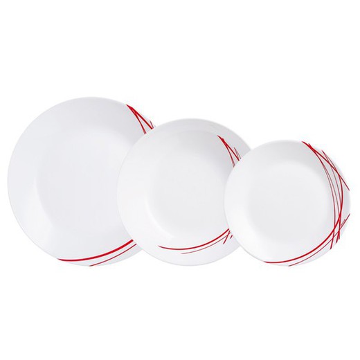 Dinnerware 18 pieces Domitille Rojo Arcopal