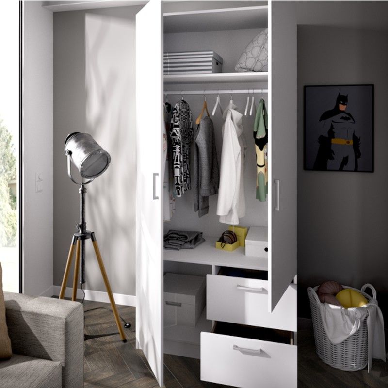 Armario blanco 2 puertas + 2 cajones 100 MAXI — Ferretería online Bricowork