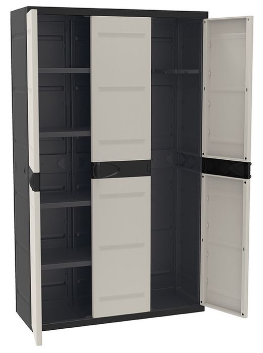 Harzschrank mit drei Türen und vier Regalen PH1424