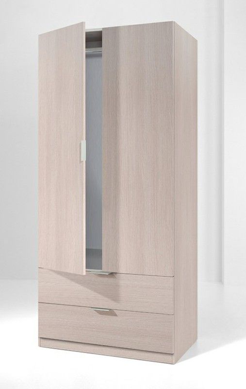 placard à deux portes et deux tiroirs couleur chêne 00X222R