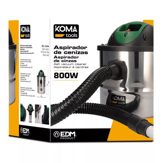 Aspirador de cenizas 800 W con cable Koma Tools