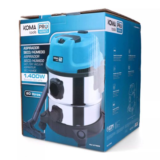 Aspirador de Seco y Húmedo Koma Tools de 1400 W
