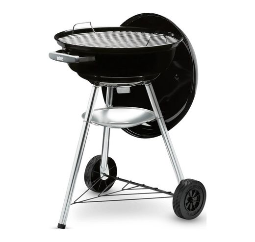 Barbecue au charbon de bois bouilloire compacte Weber 47 cm en noir
