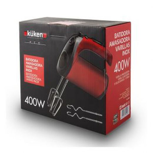 Misturador de amassar KUKEN vermelho com hastes de aço inoxidável
