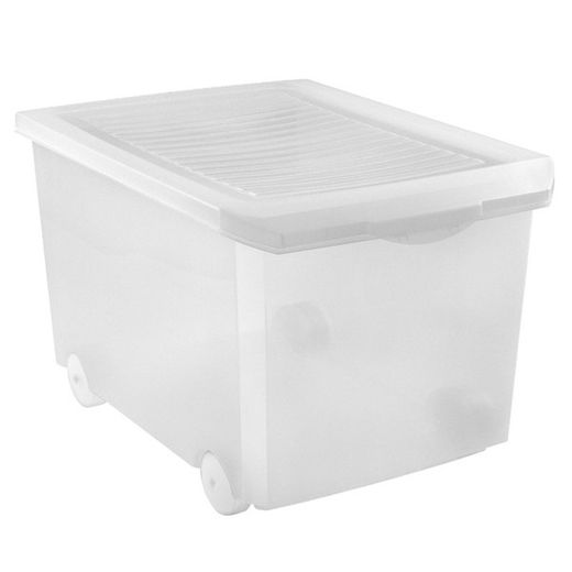 Caja multiuso con ruedas 60L trasnparente Tatay