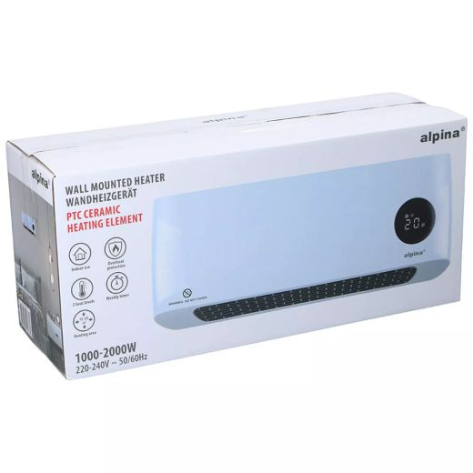 Calefactor de Pared Cerámico Alpina | 1000W / 2000W Blanco
