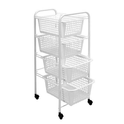 Mehrzweckwagen 4 weiße Körbe 38X30X83CM