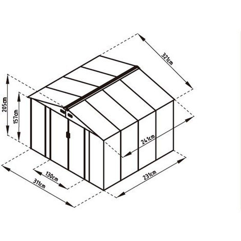 Caseta metálica Bristol marrón 7.74 m2 GARDIUN — Ferretería online