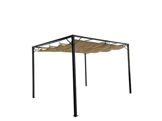 Cenador de acero con toldo corredero 3x3,5 mts