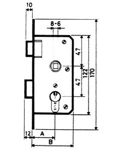Mortise Lock F / Latão