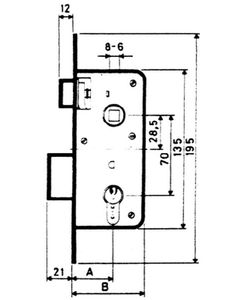 Mortise Lock F / Latão