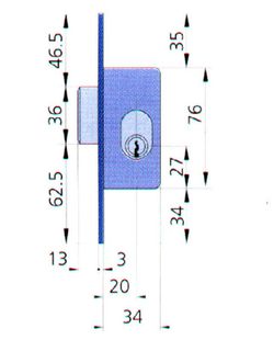 Mortise Lock Met Hn / Cn