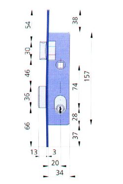 Cerradura Embutir Met Hn/Cn 20 MM