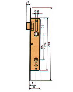 Mortise Lock P / Met 1 / 2Cil