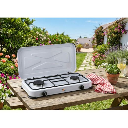 Cocina a gas 2 fuegos con tapa COM BG02BM