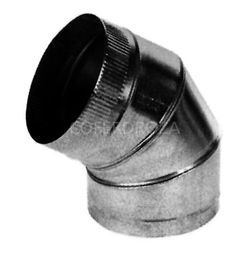 Codo estufa leña galvanizado de 70º