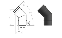 Pellet Stove Elbow 45ē 100 MM