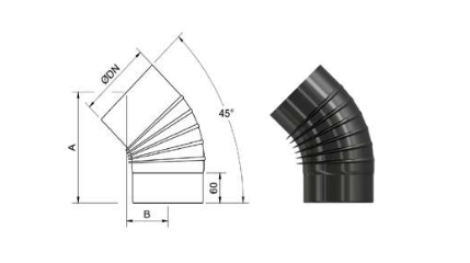 Codo estufa vitrificado 45º Exojo