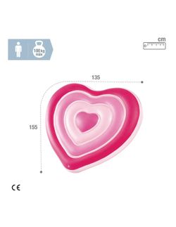 Colchoneta hinchable corazon 135x155 cms intex 58727