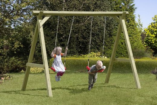 Columpio doble estructura de madera
