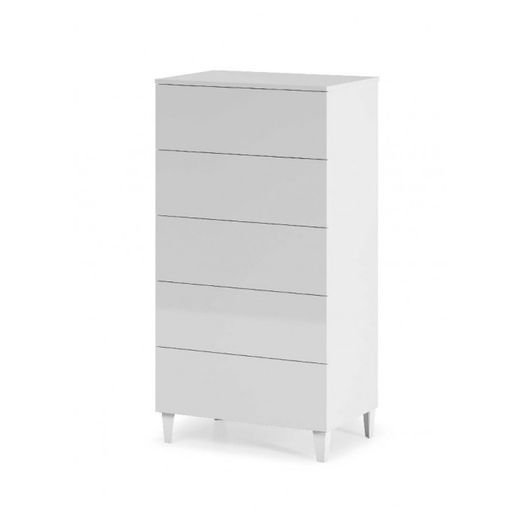 Commode 5 tiroirs + pieds DIVA Glossy white by Forés