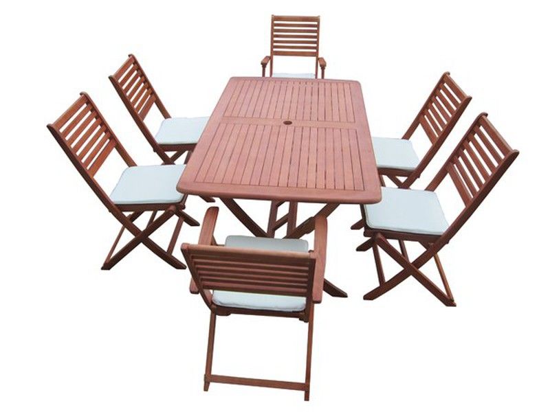 Conjunto de mesa y sillas de madera 7 piezas PG0467 — Bricowork