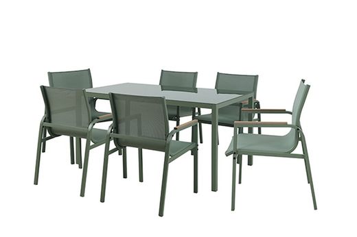Conjunto jardin mesa y sillas acero Guinea