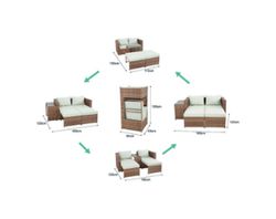 Ensemble rotin synthétique multipositions ÉGYPTE