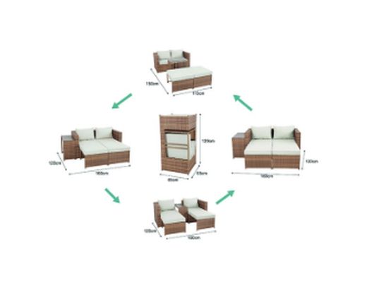 Ensemble rotin synthétique multipositions ÉGYPTE