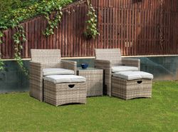 Conjunto rattan sintetico sofas con reposapies CS-0051
