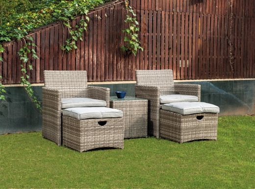 Synthetisches Rattansofa mit Fußstütze CS-0051