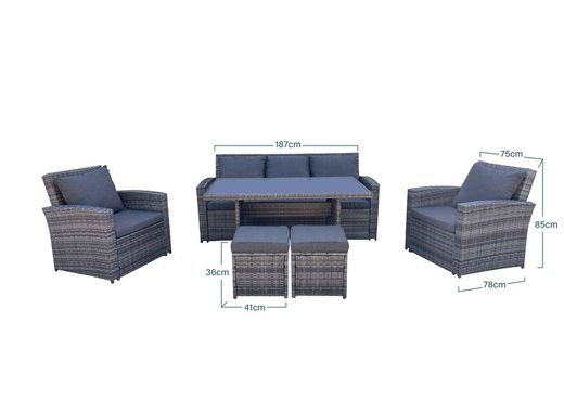 Conjunto rattan sintético/acero MAYENCE