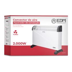 Convector de Aire EDM con Función Turbo | 2000W Blanco