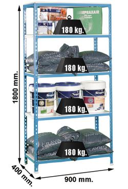 Estanteria S/T Azul/Blanca 180X90X30