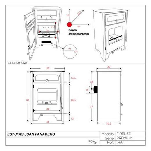 Estufa de leña FIRENZE de J. Panadero