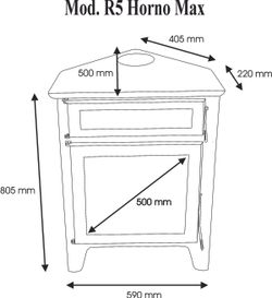 Estufa de leña rincón R5 Horno de J. Panadero